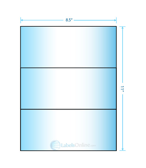 8.5" x 3.666" - 3 up - Premium Photo Gloss (Inkjet)