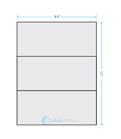 8.5" x 3.666" - 3 up - Recycled (Laser / Inkjet)