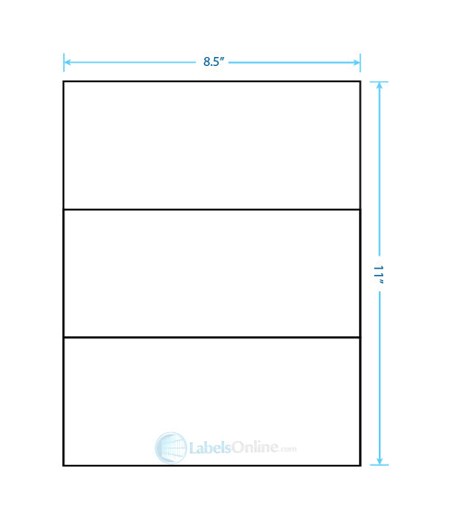 8.5" x 3.666" - 3 up - White Polyester (Laser)