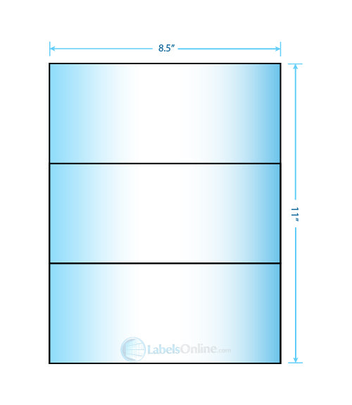 8.5" x 3.666" - 3 up - White Vinyl Drum (Laser)