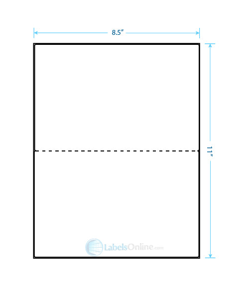 8.5" x 5.5" - 2 up - Perfed - Standard White Matte