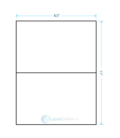 8.5" x 5.5" Barcode Labels - 2 up - Crystal Clear