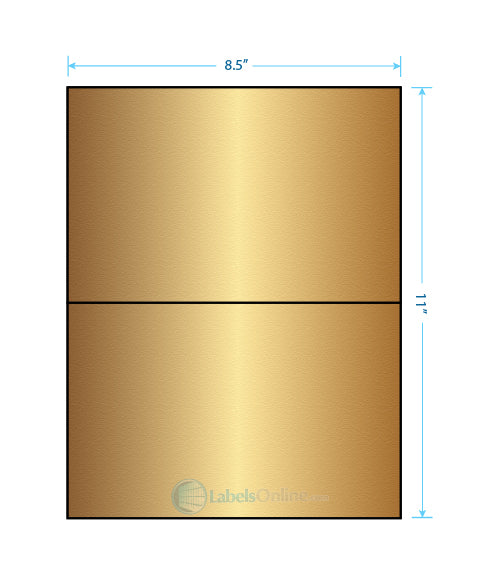 8.5" x 5.5" Barcode Labels - 2 up - Gold Foil