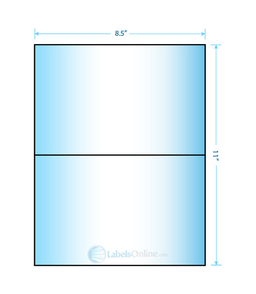 8.5" x 5.5" Barcode Labels - 2 up - Mid Gloss