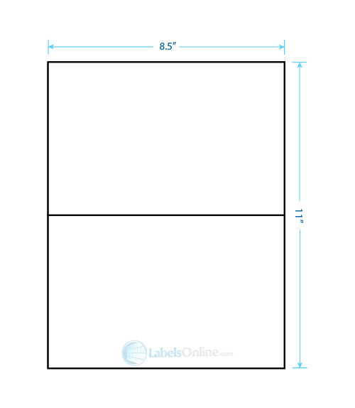 8.5" x 5.5" Barcode Labels - 2 up - Opaque/Blockout
