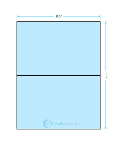 8.5" x 5.5" Barcode Labels - 2 up - Pastel Blue