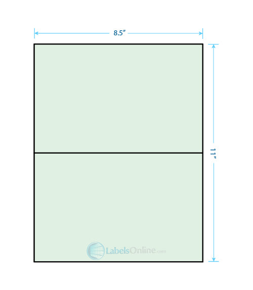 8.5" x 5.5" Barcode Labels - 2 up - Pastel Green