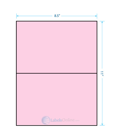 8.5" x 5.5" Barcode Labels - 2 up - Pastel Pink