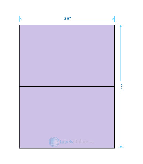 8.5" x 5.5" Barcode Labels - 2 up - Pastel Purple