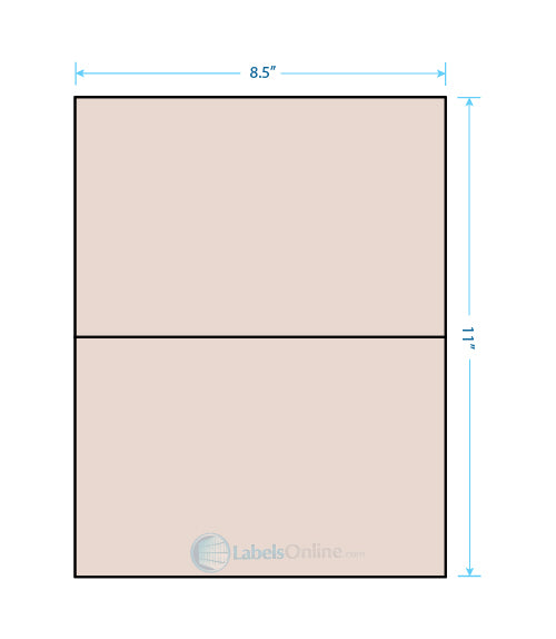 8.5" x 5.5" Barcode Labels - 2 up - Pastel Tan