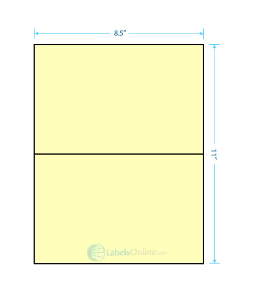 8.5" x 5.5" Barcode Labels - 2 up - Pastel Yellow