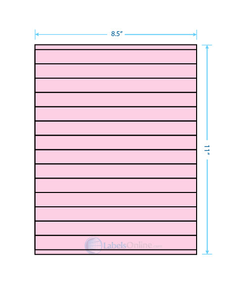 8.5" x .75" - 14 up - Pastel Pink (Laser)