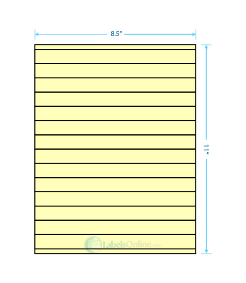 8.5" x .75" - 14 up - Pastel Yellow (Laser)