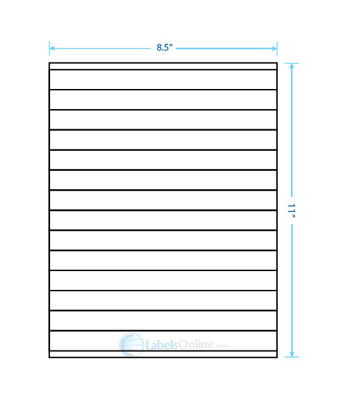 8.5" x .75" - 14 up - Standard White Matte (Laser / Inkjet)