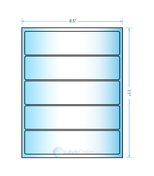 8" x 2" - 5 up - Mid Gloss (Laser)