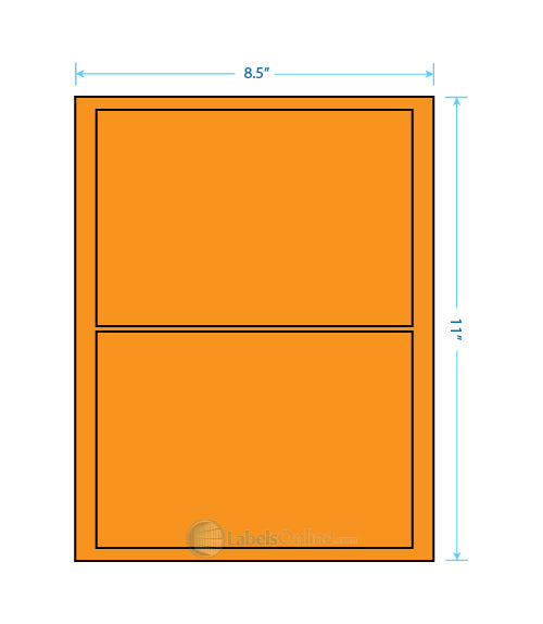 8" x 3.5" - 3 up - Fluorescent Orange