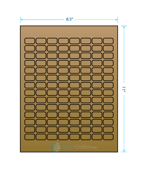 .875" x .5" - 112 up - Brown Kraft