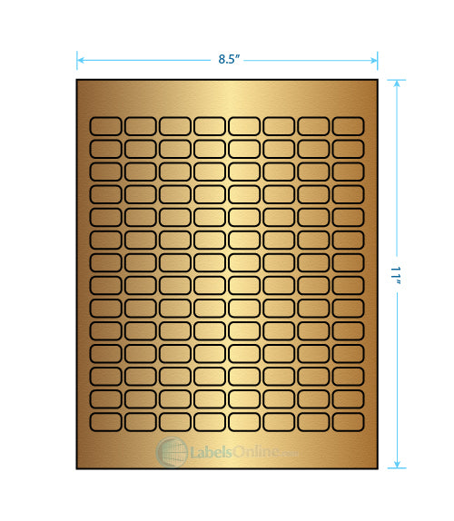 .875" x .5" - 112 up - Gold Foil