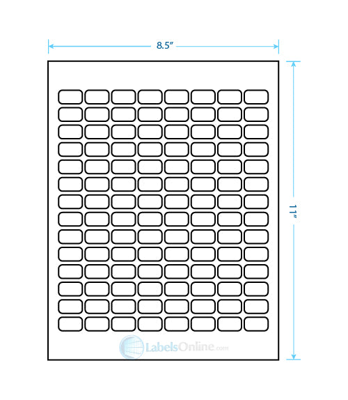 .875" x .5" - 112 up - Matte Litho