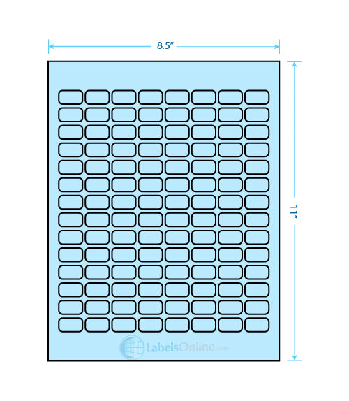 .875" x .5" - 112 up - Pastel Blue