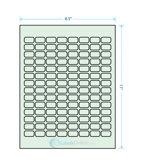 .875" x .5" - 112 up - Pastel Green