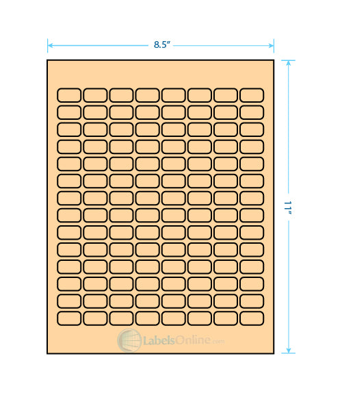 .875" x .5" - 112 up - Pastel Orange