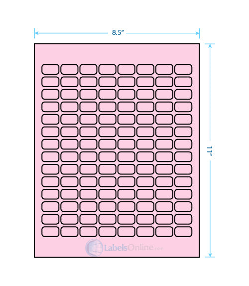 .875" x .5" - 112 up - Pastel Pink