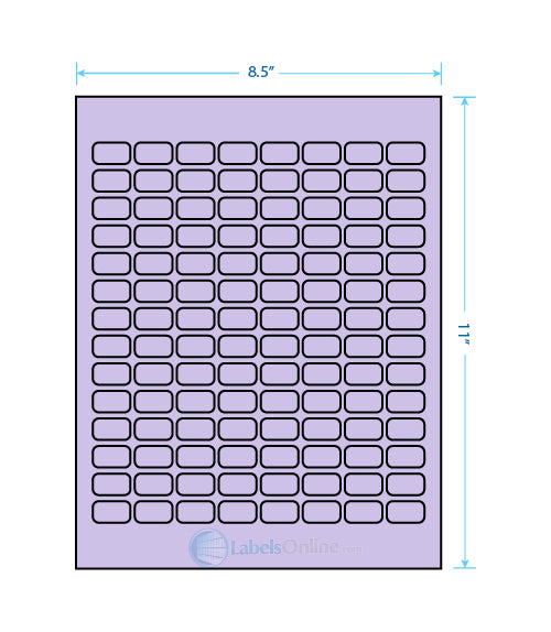 .875" x .5" - 112 up - Pastel Purple