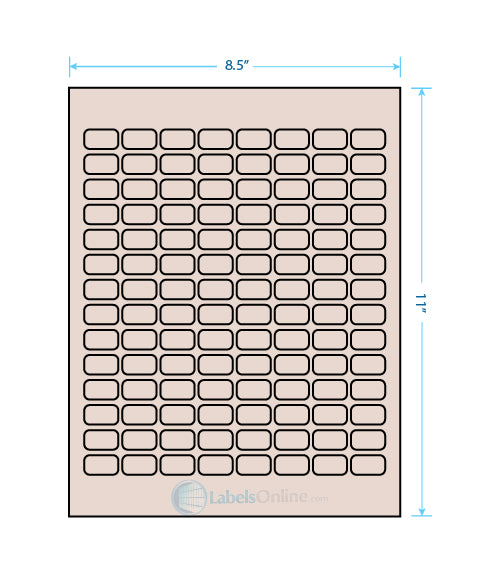 .875" x .5" - 112 up - Pastel Tan