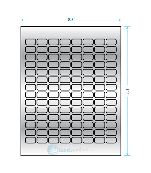 .875" x .5" - 112 up - Silver Foil