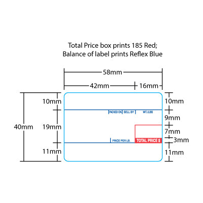 CAS (58mm x 40mm) LP-1000 UPC - Red/Blue