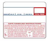 CAS LP-1000N (58mm x 50mm) Non-UPC with Safe Handling Scale Label (7,200 labels/case) - CAS 8030