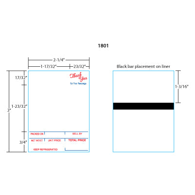 Hobart (2.25" x 3") SP-80/SP-1500 Style 1 (Formerly Style K) - Red/Blue (10 cases)