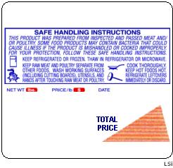 Ishida (64mm x 59mm) AC-2000, AC-3000, AC-4000, BC-3000, BC-4000 UPC, Safe Handling Scale Labels (7500 labels/case)