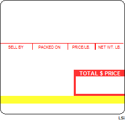 Ishida (64mm x 59mm) AC-300, AC-1000, AC-2000, AC-3000, AC-4000, BC-3000, BC-4000 UPC, 5 Line Scale Labels (7500 labels/case)