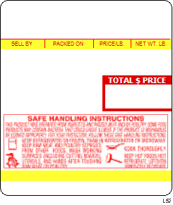 Ishida (64mm x 73mm) AC-2000, AC-3000, AC-4000, BC-3000, BC-4000 UPC, Bottom Safe Handling Scale Labels (6300 labels/case)