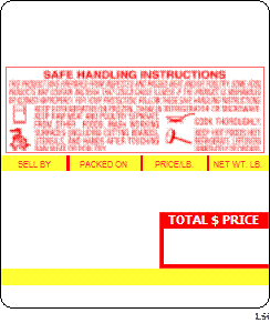Ishida (64mm x 73mm) AC-2000, AC-3000, AC-4000, BC-3000, BC-4000 UPC, Mid Safe Handling Scale Labels (6300 labels/case)