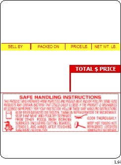 Ishida (64mm x 85mm) AC-1000, AC-2000, AC-3000, AC-4000, BC-3000, BC-4000 UPC, Bottom Safe Handling Scale Labels (5400 labels/case)