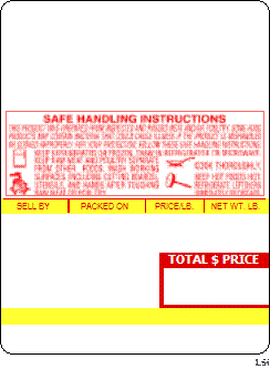 Ishida (64mm x 85mm) AC-300, AC-1000, AC-2000, AC-3000, AC-4000, BC-3000, BC-4000 UPC, Mid Safe Handling Scale Labels (5400 labels/case)