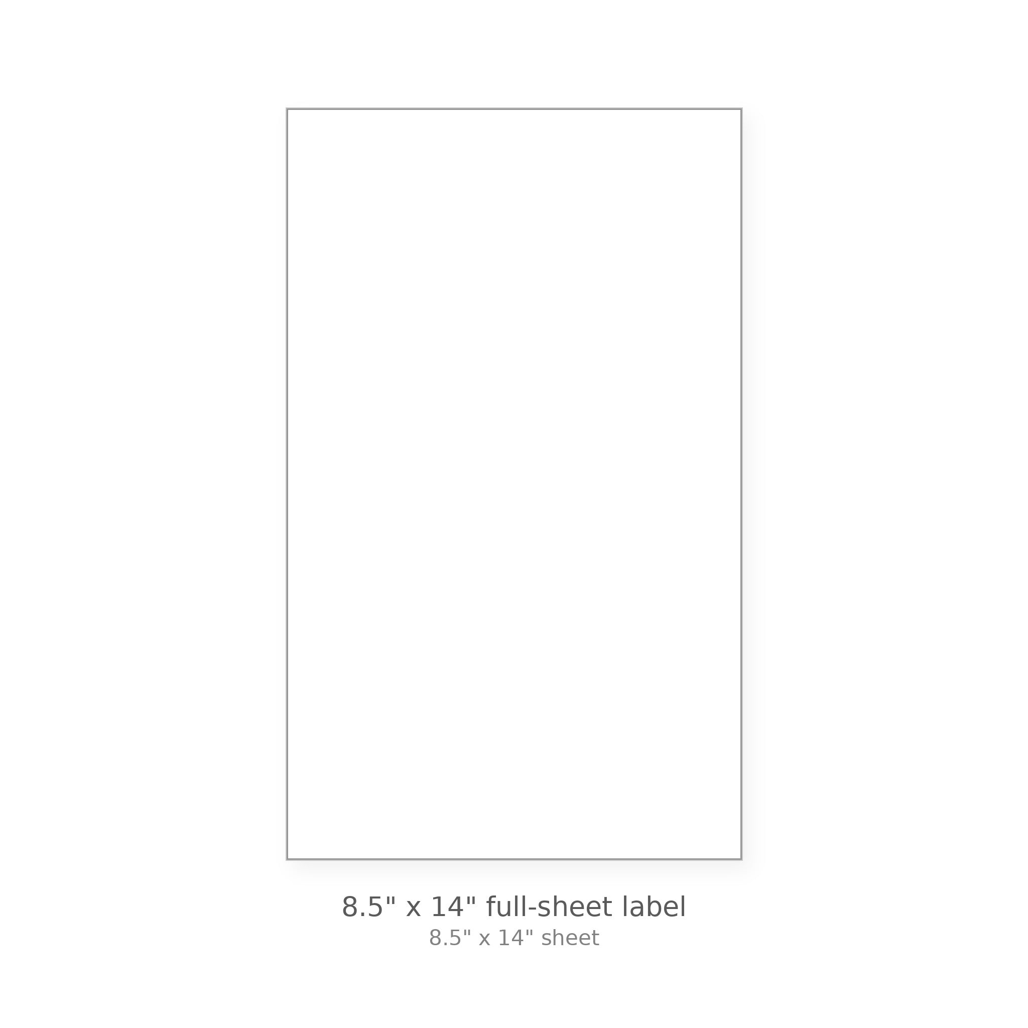 8.5" x 14" full-sheet label, white matte