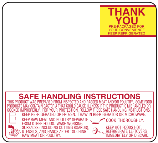 Mettler Toledo 325; 8460 (2.625" x 2.375") ET 2.4" UPC, Safe Handling Scale Labels (15,000 labels/case)